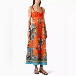 NEW: Alemais Rocco Ruched Cotton Midi Dress - US 6 / AU 10